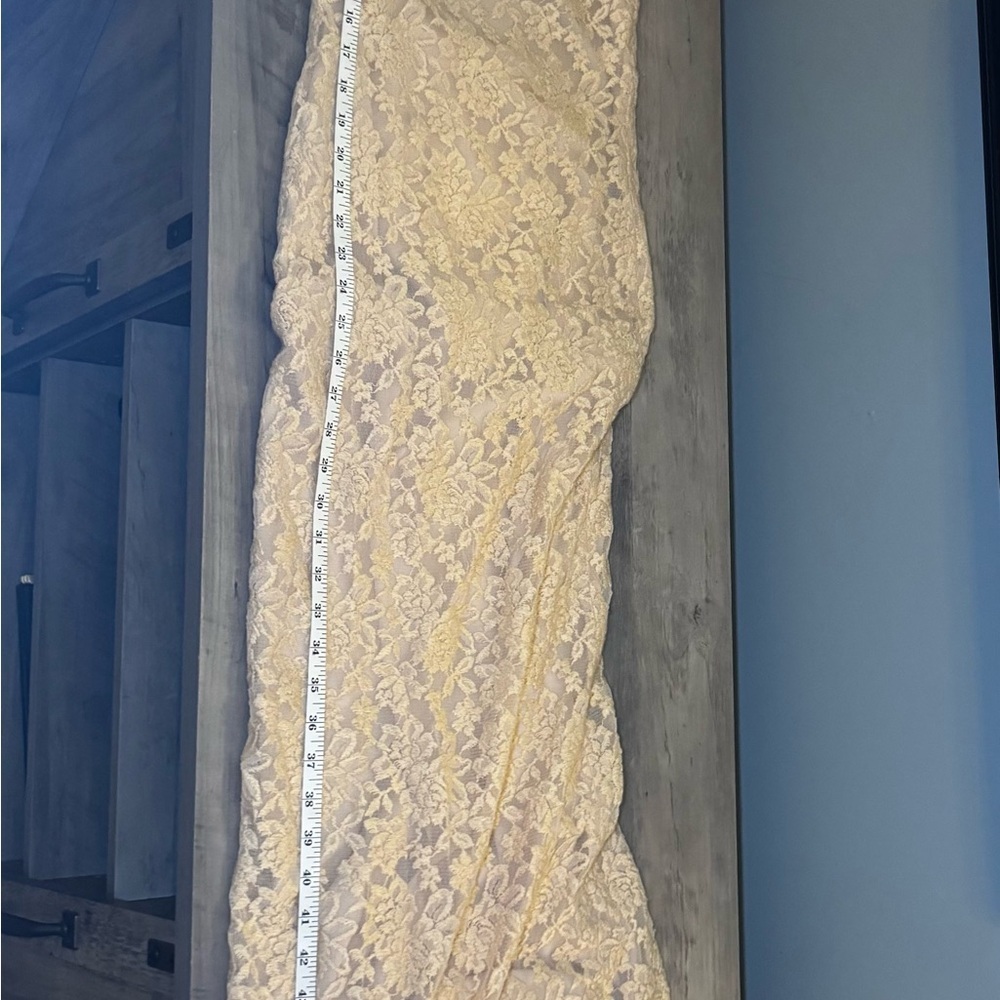 Alice + Olivia Cream Maxi Lace Overlay Dress - Picture 11 of 11